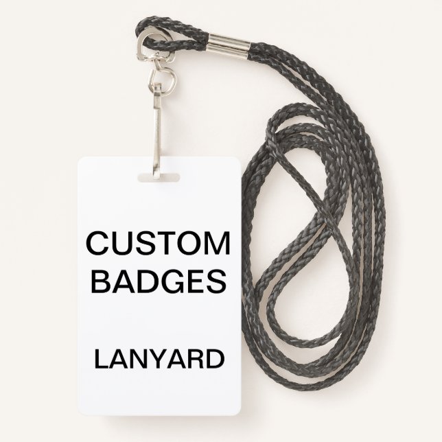 Custom Personalised LANYARD BADGE ID Badge (Front with Lanyard)