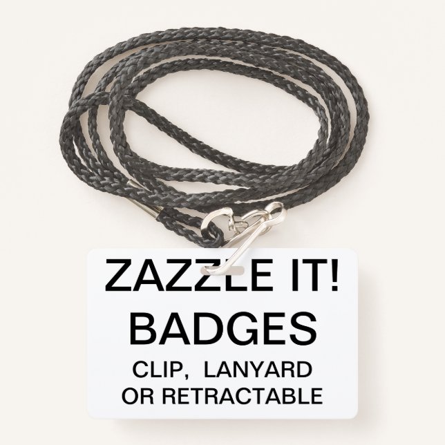 Custom Personalised LANYARD BADGE Template ID Badge (Front with Lanyard)