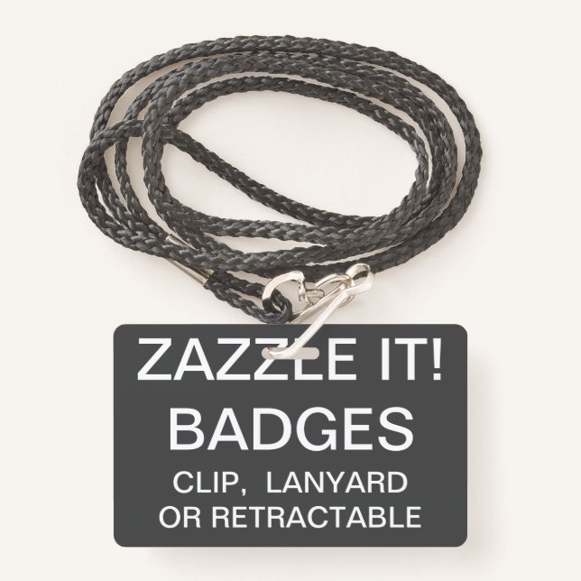 Custom Personalised LANYARD BADGE Template ID Badge (Front with Lanyard)