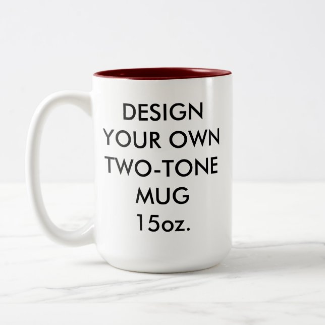 Custom Personalised Large 15oz Brown Two-Tone Mug (Left)