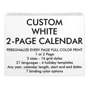 Custom Personalised Large 2-Page Calendar