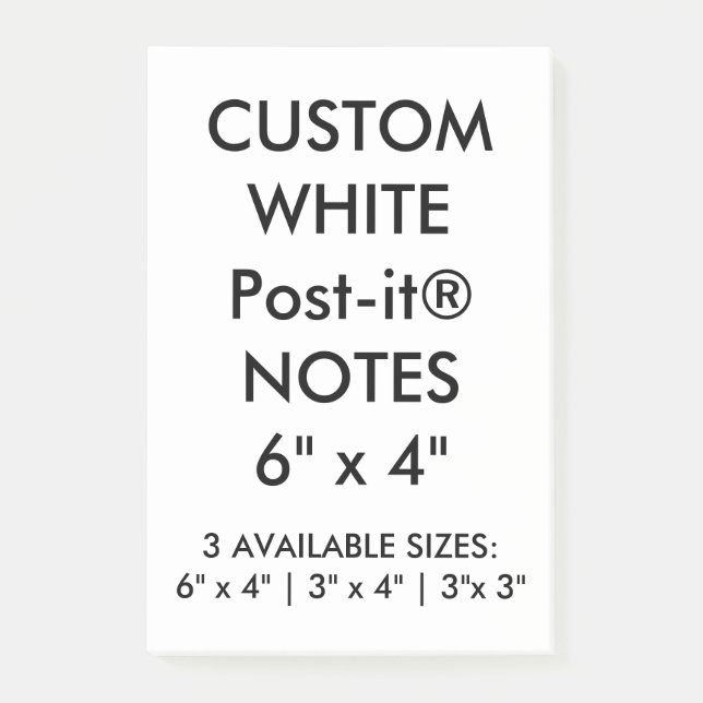 Custom Personalised Large 6" x 4" Post-it® Notes (Front)