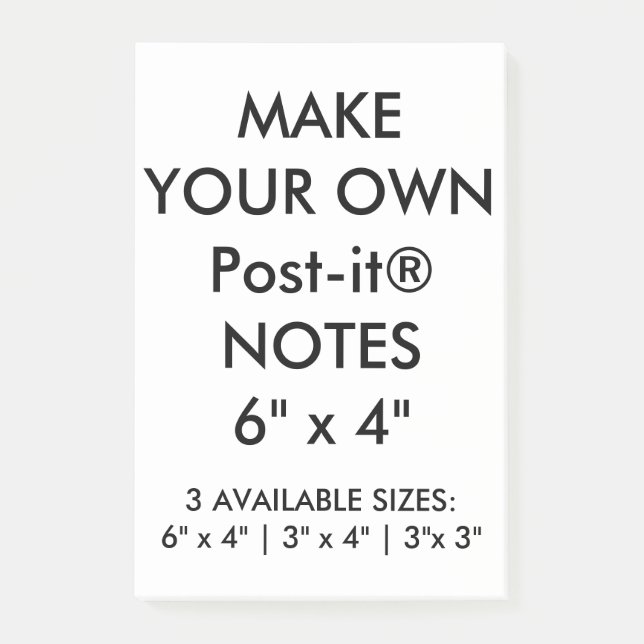 Custom Personalised Large 6" x 4" Post-it® Notes (Front)