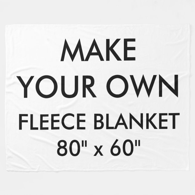 Custom Personalised Large 80" x 60" Fleece Blanket (Front (Horizontal))