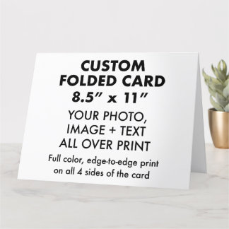 Custom Personalised Large 8.5" x 11" Folded Card