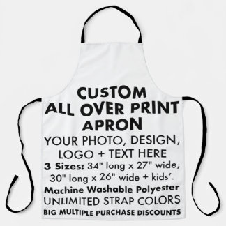 Custom Personalised Large All Over Print Apron