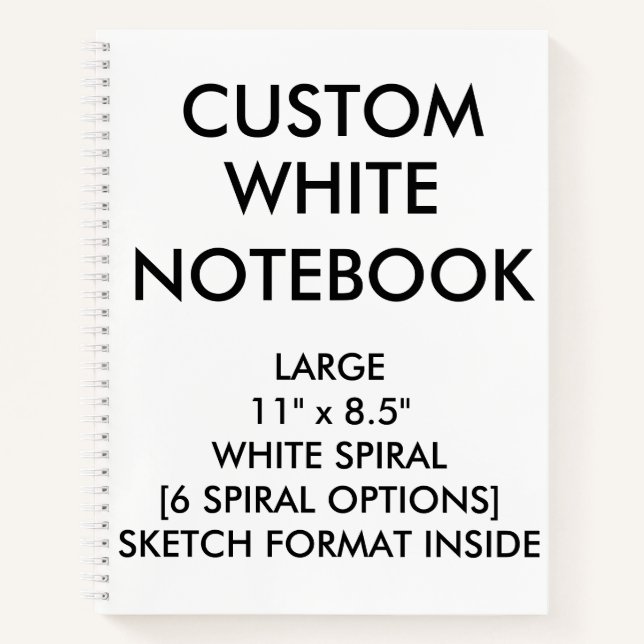 Custom Personalised Large BLANK SKETCH Notebook (Front)