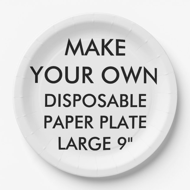 Custom Personalised Large Disposable Paper Plate (Front)