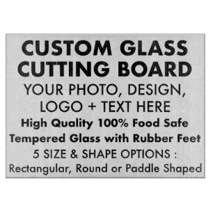 Custom Personalised Large Glass Cutting Board 15"