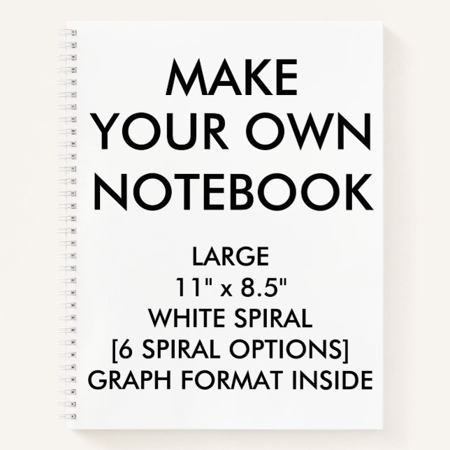 Custom Personalised Large GRAPH Notebook (Front)