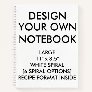 Custom Personalised Large RECIPE Notebook