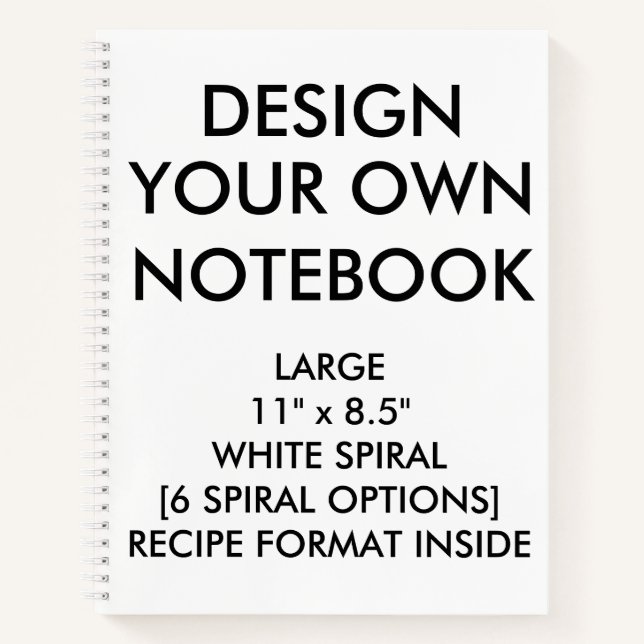Custom Personalised Large RECIPE Notebook (Front)