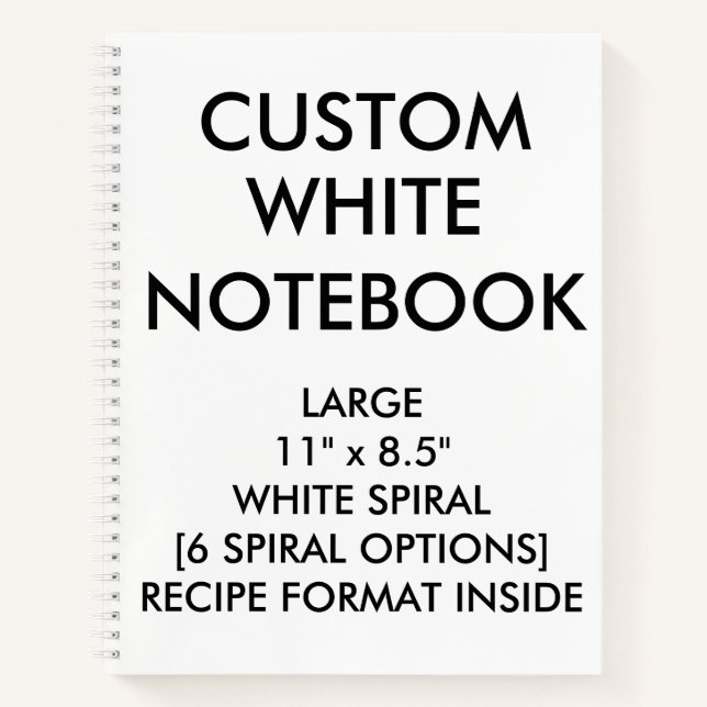 Custom Personalised Large RECIPE Notebook (Front)
