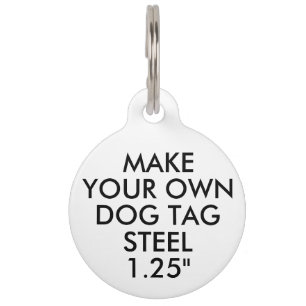 Custom Personalised Large Steel Pet Cat Dog Tag
