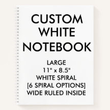 Custom Personalised Large WIDE RULED Notebook