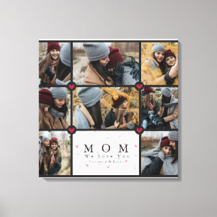 Custom Personalised Love You Mum 8 Photo collage Canvas Print