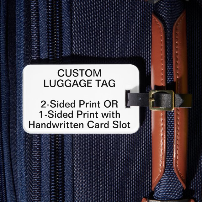 Custom personalised LUGGAGE TAG blank 2-SIDE PRINT (Front Insitu 4)