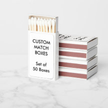 Custom Personalised MATCHBOXES - WHITE. Set of 50