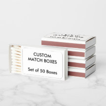 Custom Personalised MATCHBOXES - WHITE. Set of 50