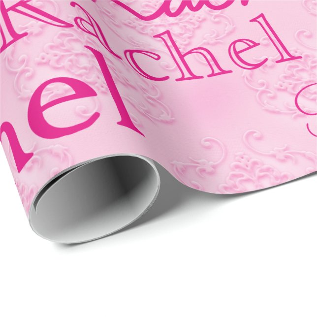 Custom Personalised Matte Pink Wrapping Paper (Roll Corner)