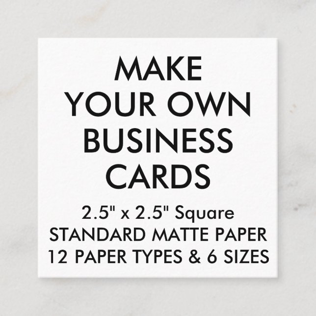 Custom Personalised MATTE Square Business Cards (Front)