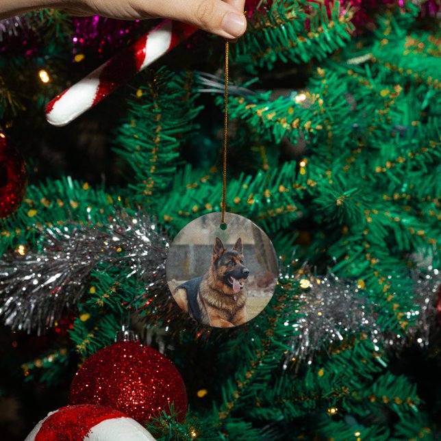 Custom Personalised Memorial Cat Dog photo Ceramic Ornament (Creator Uploaded)