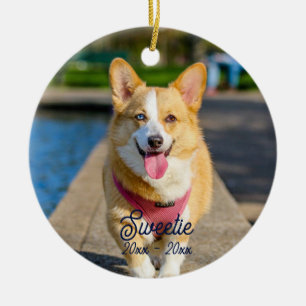 Custom Personalised Memorial Cat Dog photo Ceramic Ornament