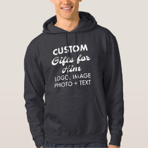Custom personalised Men's Dark Grey Hoodie