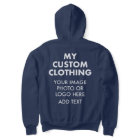Custom Personalised MEN'S FULL ZIP HOODIE - NAVY
