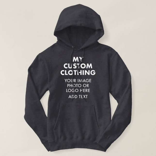 Custom Personalised MEN'S HOODIE - DARK GREY (Design Front)