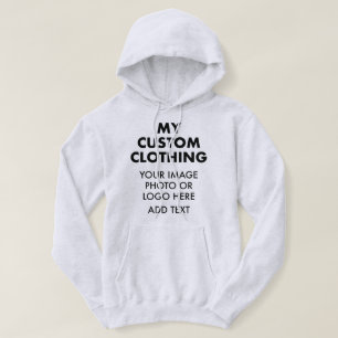 Custom Personalised MEN'S HOODIE - LIGHT ASH GREY