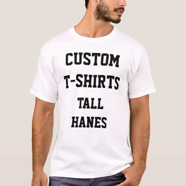 Custom Personalised Men's TALL HANES T-SHIRT (Front)