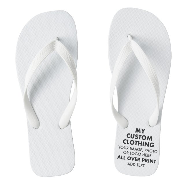 Custom Personalised MEN'S WIDE STRAP FLIP FLOPS (Footbed)