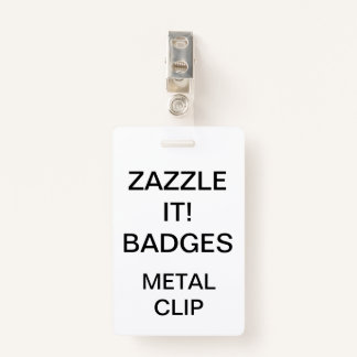 Custom Personalised METAL CLIP BADGE ID Badge