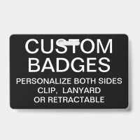 Custom Personalised METAL CLIP BADGE Template