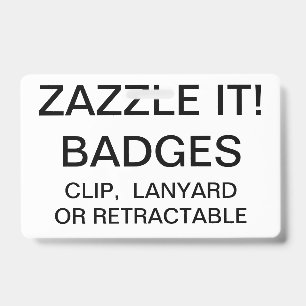 Custom Personalised METAL CLIP BADGE Template ID Badge
