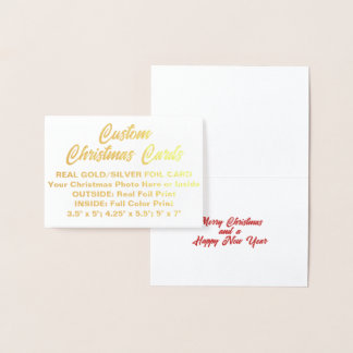 Custom Personalised MINI REAL FOIL CHRISTMAS CARD