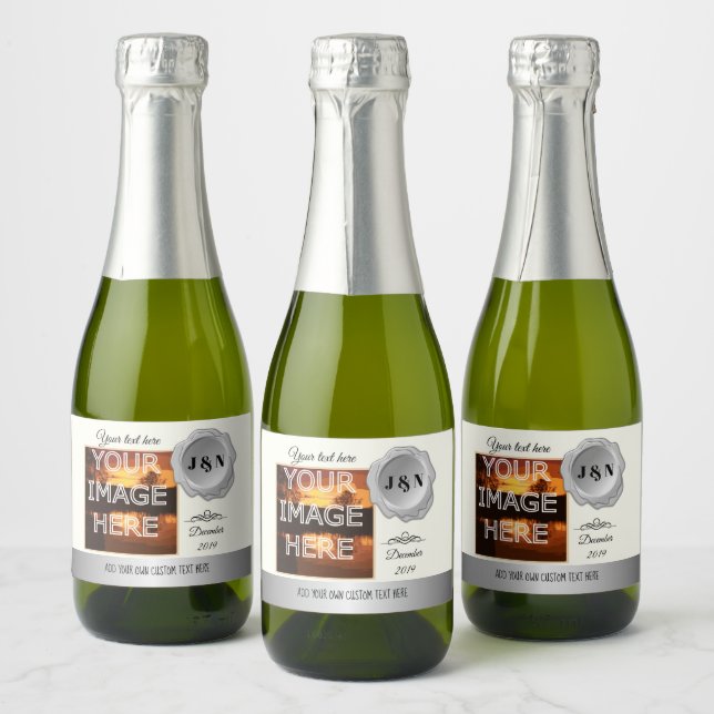 Custom Personalised Mini Sparkling Wine Bottle Lab Label (Bottles)