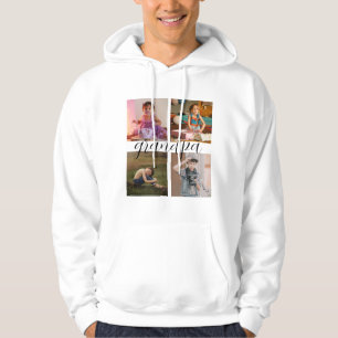 Custom Personalised Modern Cool 4 Photo Collage Hoodie