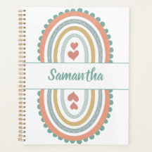 Custom /personalised modern rainbow planner