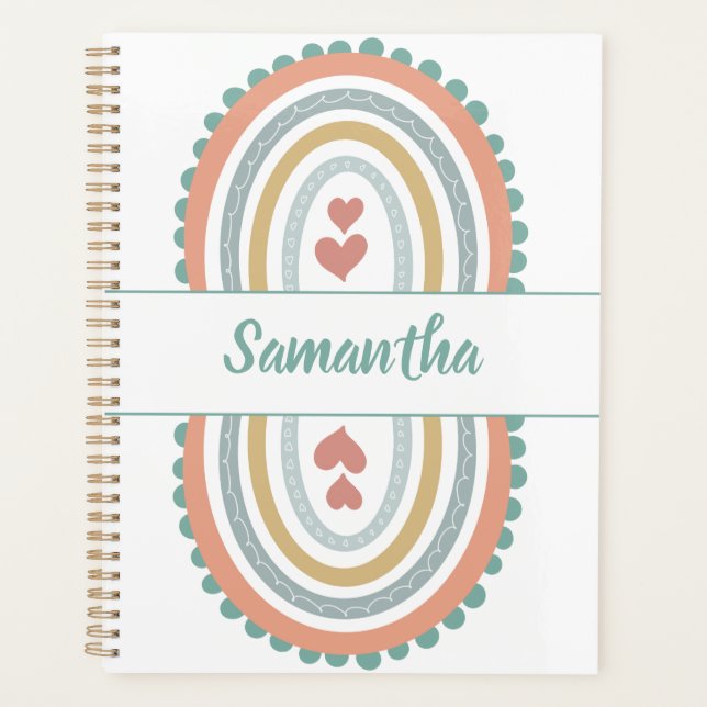 Custom /personalised modern rainbow planner (Front)