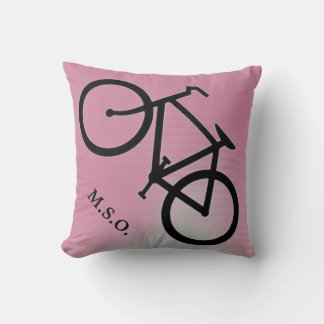 custom personalised Monogram Initials on Bike sign Cushion