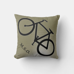 custom personalised Monogram Initials on Bike sign Cushion