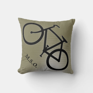 custom personalised Monogram Initials on Bike sign Cushion