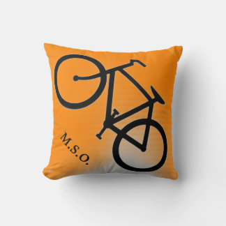custom personalised Monogram Initials on Bike sign Cushion