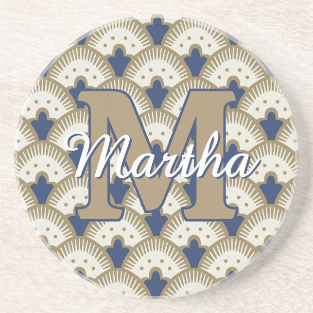 Custom Personalised Monogram Script Name Initial Coaster (Front)