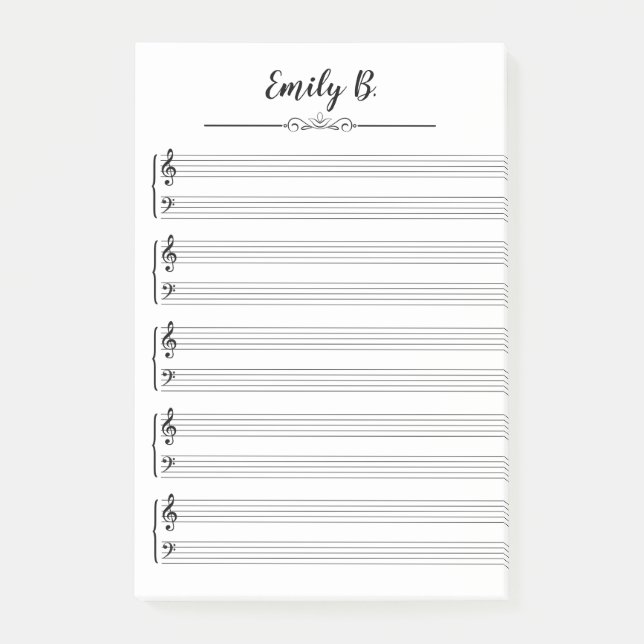 Custom Personalised Music Themed Post-it Notes (Front)
