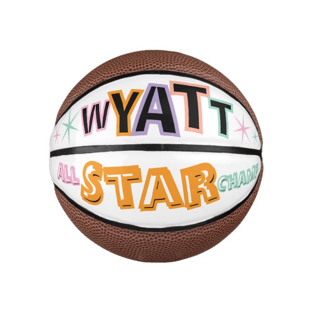 Custom Personalised Name And Text Mini Basketball (Front)