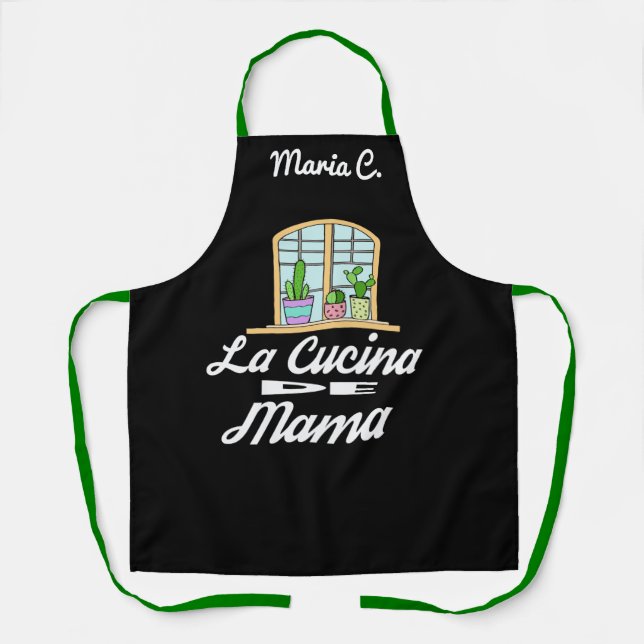 Custom Personalised Name Cucina de MAMA Chef Baker Apron (Front)