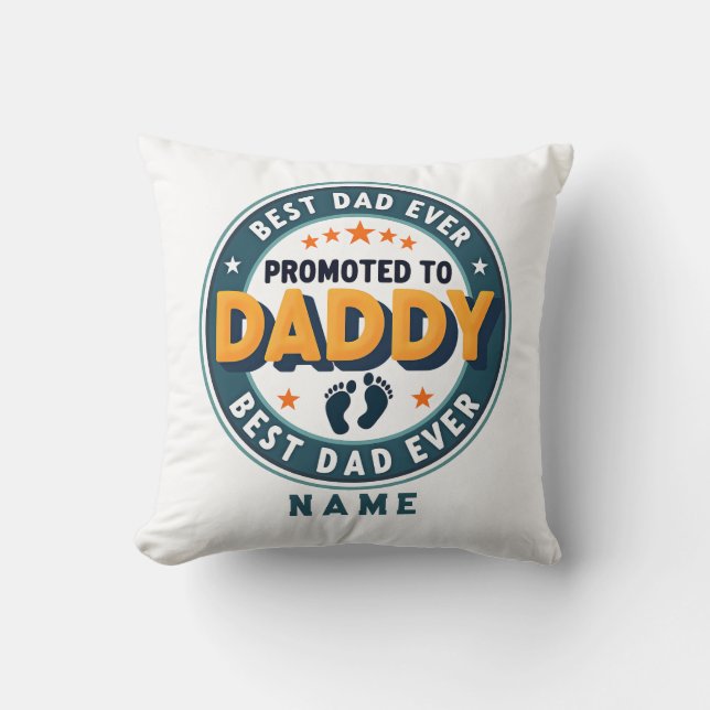 Custom Personalised Name Gift for Dad Cushion (Front)